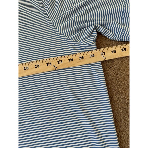 Vineyard Vines Men’s Polo Shirt XXL Blue White Stripe Performance Stretch Whale - Picture 6 of 15